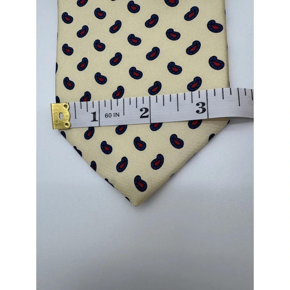 Liberty of London‎ Silk Tie Yellow Paisley Pattern Made in USA Necktie Classic